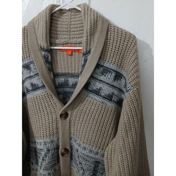 Jack threads mens xl shawl collar SOFT WOOL cardigan sweater tan beige - Picture 3 of 7
